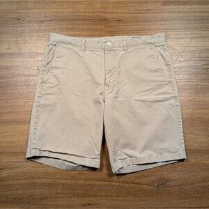 Bonobos Chino Shorts Men's 35 Beige Flat Front Golf Casual Light Wash 9" Inseam